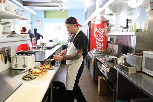 RUTH BONNEVILLE /  WINNIPEG FREE PRESS

Sunday City piece: White Star Diner, new location at 258 Kennedy St.  owner Bruce Smedts.  Photos of their new location recently renovated.  
See Dave Sanderson story.  

May 02, 2017