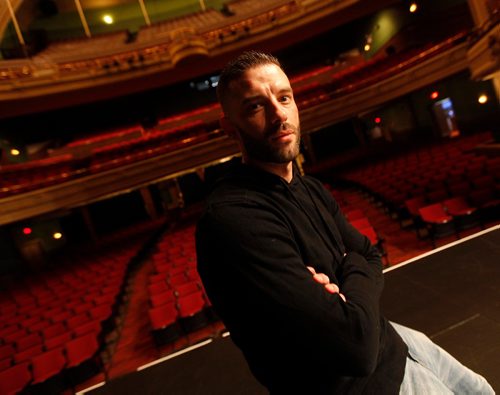 PHIL HOSSACK / WINNIPEG FREE PRESS  -  Darcy Oake poses at the Burton Cummings Theatre, see Randy Turner feature re: Darcy doing local shows as a fundraiser in memory of his brother Bruce....  -  May 3, 2017