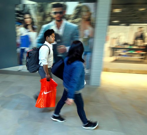PHIL HOSSACK / WINNIPEG FREE PRESS  -  Shoppers stroll through the new Outlet Collection Mall on Sterling Lyon Drive Wednesday afternoon during the mall's opening day. See story.  -  May 3, 2017