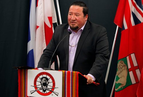 BORIS MINKEVICH / WINNIPEG FREE PRESS
Grand Chief Derek Nepinak, Assembly of Manitoba Chiefs, at night hunting accusations press conference at the Manitoba Metis Federation Home Office. May 4, 2017