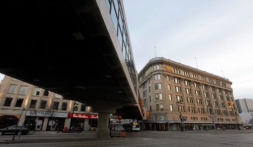 PHIL HOSSACK / WINNIPEG FREE PRESS  -  Walkways : Portage at Vaughn looking South.  -  May 4, 2017