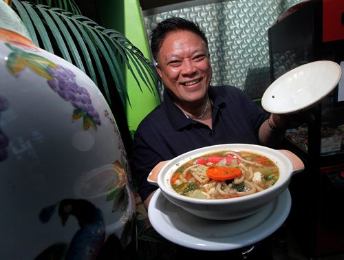 PHIL HOSSACK / WINNIPEG FREE PRESS  -  Mangkok International owner Rod Layco shows off a bowl of Seafood Udon Soup. See Jill Wilson story.   -  May 4, 2017