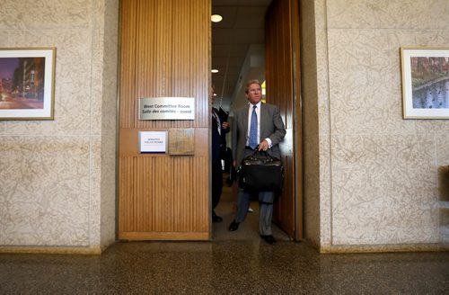 RUTH BONNEVILLE /  WINNIPEG FREE PRESS

David Asper walks out of the boardroom after he chairs the Winnipeg Police Board for the first time on the second floor of council chamber building Friday. 
See Aldo's story


May 05, 2017