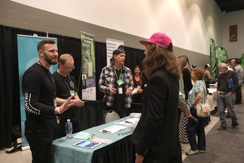 RUTH BONNEVILLE /  WINNIPEG FREE PRESS

People talk to representatives involved in the business and biomedical side of cannabis at the Cannabis Canada National Education Conference and Business Opportunity Forum at the Convention Centre Friday.  


May 05, 2017