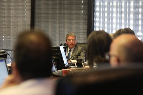 RUTH BONNEVILLE /  WINNIPEG FREE PRESS

David Asper chairs the Winnipeg Police Board for the first time on the second floor of council chamber building Friday. 
See Aldo's story


May 05, 2017