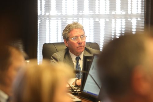 RUTH BONNEVILLE /  WINNIPEG FREE PRESS

David Asper chairs the Winnipeg Police Board for the first time on the second floor of council chamber building Friday. 
See Aldo's story


May 05, 2017