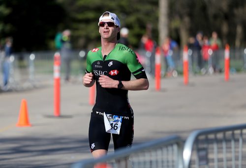 TREVOR HAGAN / WINNIPEG FREE PRESS
Les Friesen finishes third in the half marathon. The 13th annual Winnipeg Police Service Half Marathon started and finished in Assiniboine Park, Sunday, May 7, 2017.