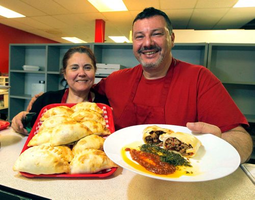 BORIS MINKEVICH / WINNIPEG FREE PRESS
RESTAURANT REVIEW - La pampa empanadas gourmet @ 1604 St Mary's Rd.  Family owned. From left, Roxana Maury and Alfonso Maury.  ALISON GILMOR STORY. May 8, 2017