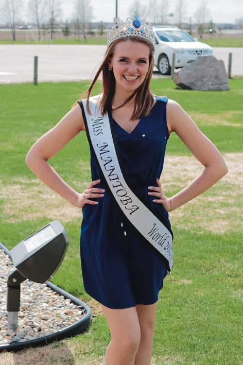 Canstar Community News MAY 3, 2017 - Courtney Mandock was crowned Miss Manitoba World on April 30, 2017. (LIGIA BRAIDOTTI/CANSTAR COMMUNITY NEWS/TIMES)