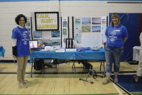 Canstar Community News MAY 1, 2017 - Erika Wainwright and Shellie Hatch, support teachers within the Winnipeg School Division talk about self-regulation at the WSDs Healthy Minds event. (LIGIA BRAIDOTTI/CANSTAR COMMUNITY NEWS/TIMES)
