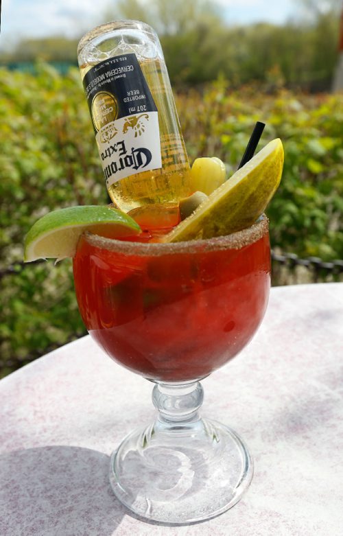 WAYNE GLOWACKI / WINNIPEG FREE PRESS

49.8 The Beachcomber at The Forks is the home of the Baesar - that's a Caesar with an inverted Corona beer stuck in it, for good measure.¤David Sanderson  story  May 9 2017