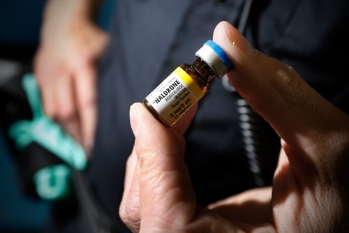 JOHN WOODS / WINNIPEG FREE PRESS
Primary Care Paramedic Matt Hiebert is photographed with Naloxone Tuesday, May 9, 2017.  Paramedic administration of Naloxone is up 75% from last year.