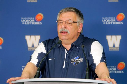 BORIS MINKEVICH / WINNIPEG FREE PRESS
WHSFL Commissioner Rick Henkewich at the Blue Bombers media room at Investors Group Field. The 2017 Senior Bowl, showcasing the best graduating high school football players from across Manitoba and western Ontario, is set for Investors Group Field on Saturday, May 13th at 10:00 a.m. May 10, 2017