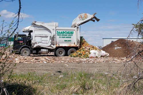 BORIS MINKEVICH / WINNIPEG FREE PRESS
View of composting that is is being dumped next to the Ken Maes yard. He and his wife Marianne talked to the Free Press about the problems that the neighbouring composting business is causing them on their farm. May 10, 2017

Samborski