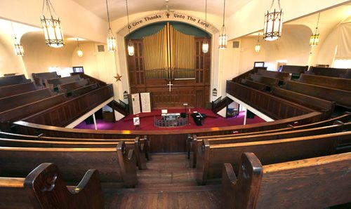 WAYNE GLOWACKI / WINNIPEG FREE PRESS 

Faith Page. The view from the balcony in the Gordon-King Memorial Church at 17 Cobourg Ave.   For Brenda Suderman story on Church tours.  May 11 2017