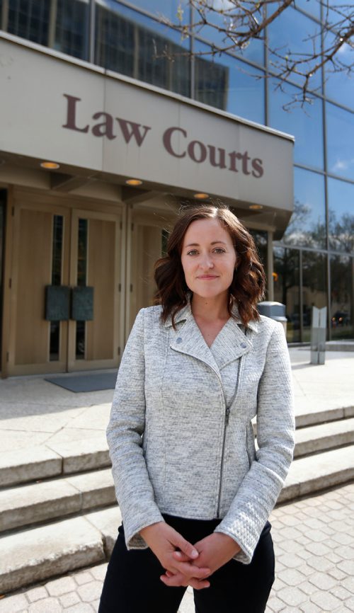 WAYNE GLOWACKI / WINNIPEG FREE PRESS 

Saturday Special. Cecilly Hildebrand, executive director of Candace House at outside the Law Courts bld. attending the Candace Derksen trial. Melissa Martin story  May 11 2017