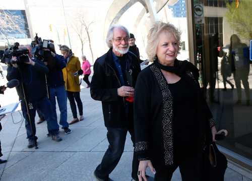 WAYNE GLOWACKI / WINNIPEG FREE PRESS 

Wilma and Cliff Derksen walk into the Law Courts Friday after speaking the to media regarding Mark Grant's trial for the murder their daughter Candace Derksen.  Katie May story  May 12 2017