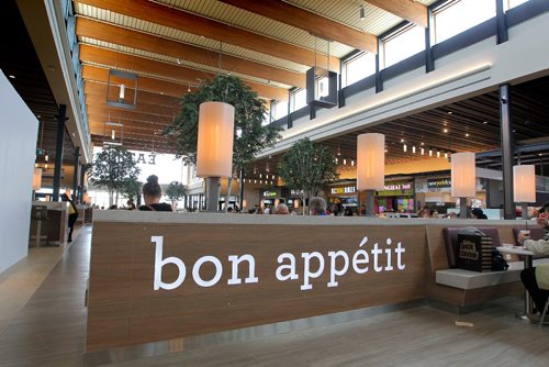 BORIS MINKEVICH / WINNIPEG FREE PRESS
RESTO -  The food court at Outlet Collection Winnipeg. "bon appétit" as to enter the food court from the mall. ALSION GILLMOR STORY. May 15, 2017