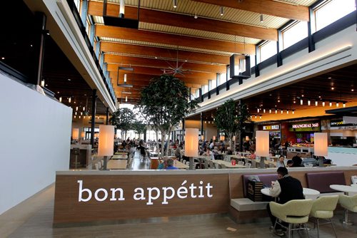 BORIS MINKEVICH / WINNIPEG FREE PRESS
RESTO -  The food court at Outlet Collection Winnipeg. "bon appétit" as to enter the food court from the mall. ALSION GILLMOR STORY. May 15, 2017