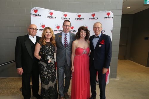 JASON HALSTEAD / WINNIPEG FREE PRESS

L-R: Gregg Maidment (Variety gala chair), Lana Maidment, Tom Daeninck (Variety Manitoba board president), Karen Daeninck and Bob Cox (Winnipeg Free Press publisher) at the Variety Gold Heart Gala on May 13, 2017 at the RBC Convention Centre Winnipeg. (See Social Page)