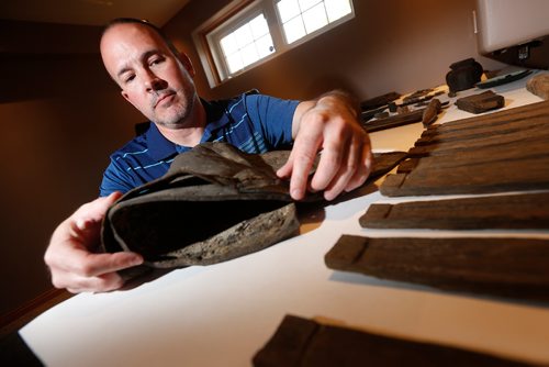 JOHN WOODS / WINNIPEG FREE PRESS
Artifacts in  Brent Piniuta's collection from the Invincible which sank in 1758 photographed Monday, May 15, 2017. He's loaning artifacts to a Halifax naval museum.