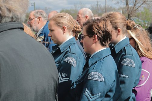 Canstar Community News MAY 9, 2017 - The Royal Cananian Air Cadets attended the monument dedication for Lt. Alan McLeod at the Presbyterian Old Kildonan Church cemetery. (LIGIA BRAIDOTTI/CANSTAR COMMUNITY NEWS/TIMES)
