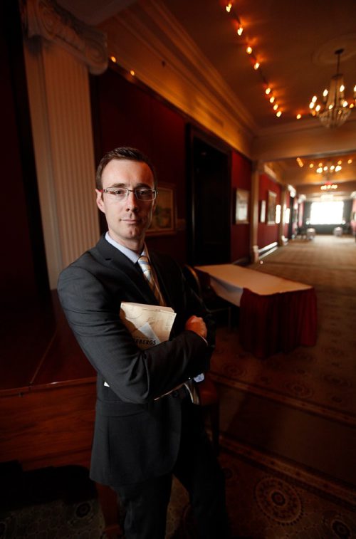 PHIL HOSSACK / WINNIPEG FREE PRESS  -   Adam Lajeunesse poses Wednesday evening at the Manitoba Club, his book;  Lock, Stock, and Icebergs, A history of Canada's arctic maritime sovereignty is the winner of the 2017 John Wesley Dafoe Book Prize ($10 000)   -  May 17 2017