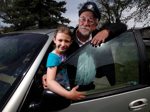 PHIL HOSSACK / WINNIPEG FREE PRESS  -   Joe Majowski, who just retired from a cab career that spanned 46 years  interrupted by 30 years as a Transit driver  and the person he drives now: his six-year-old granddaughter Liliana, he picks her up from school every day. Gord Sinclair story.  -  May 17 2017