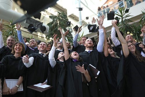RUTH BONNEVILLE /  WINNIPEG FREE PRESS

The largest class of new doctors ever to graduate from the University of Manitoba (113 grads) cheer as they throw up their hats after receiving their MD degrees at after the 138th annual convocation in the atrium of Brodie Centre at the U of M  Bannatyne Campus Thursday.  

Standup photo


May 18, 2017