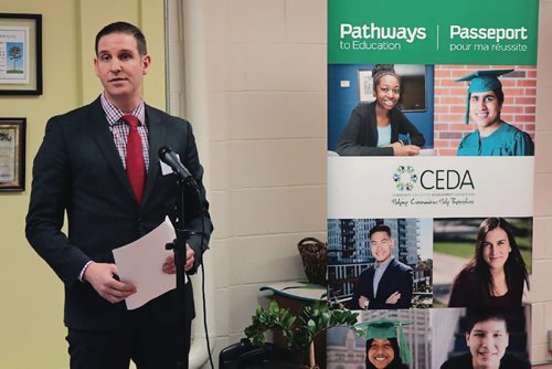 Canstar Community News May 17, 2017 - Pathways to Canada director of corporate philantropy Steven Presser talked about the importance of having partnerships with companies at the Great-West Life funding announcement. (LIGIA BRAIDOTTI/CANSTAR COMMUNITY NEWS/TIMES)