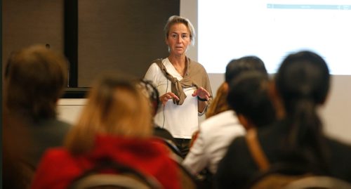 WAYNE GLOWACKI / WINNIPEG FREE PRESS 

Luella Jonk is a the trained speech pathologist who works with a lot of professionals who feel their accent is holding them back is hosting an accent reduction workshop put on by Canadian Immigrant magazine. The event was held Wednesday at the Radisson Hotel. Carol Sanders story   May 24 2017