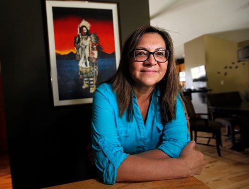 PHIL HOSSACK / WINNIPEG FREE PRESS  -   Posing at home, Loretta Ross Manitoba's recently appointed Treaty Commissioner. See Jane Gerster's story. May 24, 2017