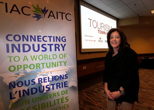 WAYNE GLOWACKI / WINNIPEG FREE PRESS

Charlotte Bell, president and CEO of the Tourism Industry Association of Canada (TIAC) at the Tourism Town Hall at the Canad Inns-Polo Park Thursday. Martin Cash  story   May 25 2017