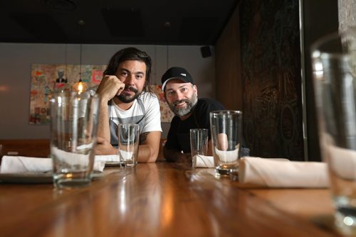 RUTH BONNEVILLE /  WINNIPEG FREE PRESS

 

Ben Kramer (hat)  and Mandel Hitzer,  two chefs who will be producing the meal for 1,200 hungry people again this year.  Portraits taken in their Restaurant at Deer and Almond Thursday. 

Story by Kevin Rollason  


May 25, 2017