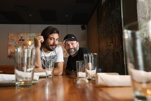 RUTH BONNEVILLE /  WINNIPEG FREE PRESS

 

Ben Kramer (hat)  and Mandel Hitzer,  two chefs who will be producing the meal for 1,200 hungry people again this year.  Portraits taken in their Restaurant at Deer and Almond Thursday. 

Story by Kevin Rollason  


May 25, 2017
