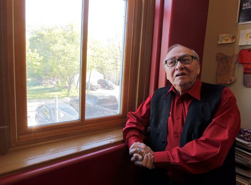 BORIS MINKEVICH / WINNIPEG FREE PRESS
Ted Fontaine was in the first class of the school when it opened in 1958. This is for a story about a reunion of the school survivors hes helping to plan. Photos taken at the Centre for Child Protection, which is the old residential school on Academy in Winnipeg. Here he sits near the window that he gazed out for hours a day when he was a teenager attending the school. CAROL SANDERS STORY. May 26, 2017