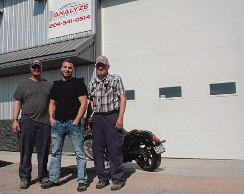 Canstar Community News (From left) Darren, Rob, and Alan Dubych of Analyze Automotive (2476 Wenzel St.) in East St. Paul. (SHELDON BIRNIE/CANSTAR/THE HERALD)