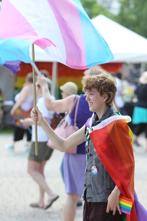RUTH BONNEVILLE /  WINNIPEG FREE PRESS

People wave flags  during Pride Celebrations at the Forks stage area Saturday.



June 03, 2017
