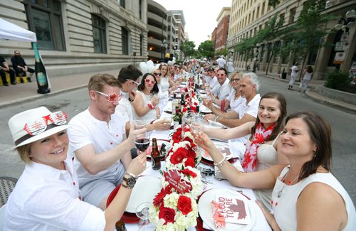 JASON HALSTEAD / WINNIPEG FREE PRESS

Winnipeg Construction Association table at the Table for 1200 More on Rorie Street in the east Exchange and around the Richardson Building on June 3, 2017. (See Social Page)