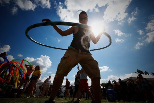 JOHN WOODS / WINNIPEG FREE PRESS
Skylar Sutherland hula hoops at the Pride Festival at The Forks in Winnipeg Sunday, June 4, 2017.