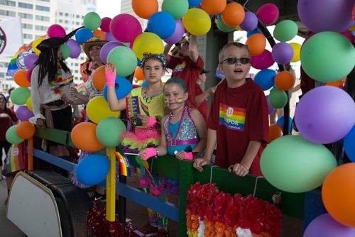 JEN DOERKSEN/WINNIPEG FREE PRESS
A number of organizations, community businesses, public servants and gay straight alliances had floats in Sundays 30th anniversary Pride Parade. Sunday, June 4, 2017.