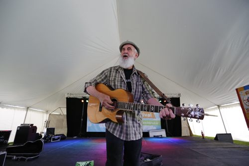 JUSTIN SAMANSKI-LANGILLE / WINNIPEG FREE PRESS
Fred Penner performs a sound check on stage at The Forks. Penner will be performing with other artists June 8-11 as part of the 35th annual Kidsfest.
170607 - Wednesday, June 07, 2017.