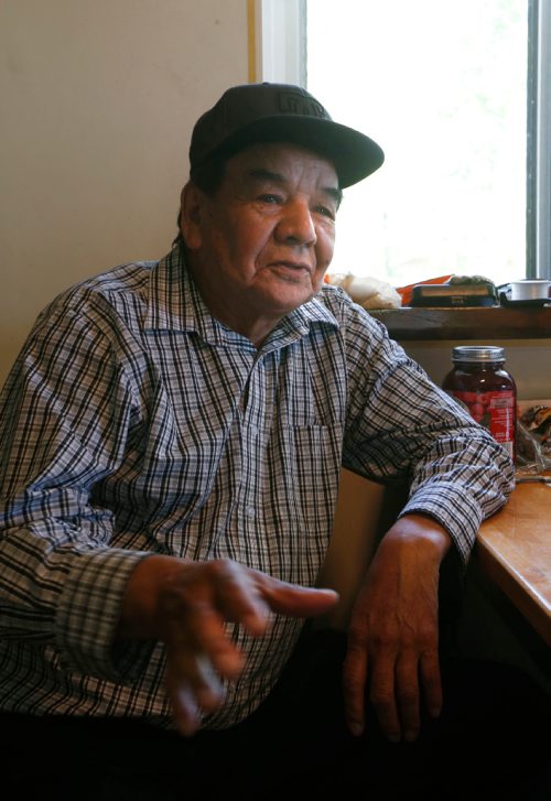 WAYNE GLOWACKI / WINNIPEG FREE PRESS

Dauphin River First Nation elder Norman Stagg interviewed regarding the state of commercial fishing and the new housing in his community.   For  Bill Redekop story. June 9  2017