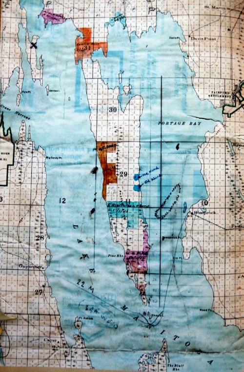 WAYNE GLOWACKI / WINNIPEG FREE PRESS

Supplied Photo. An early map showing Peonan Point. Bill Redekop story. June 9  2017