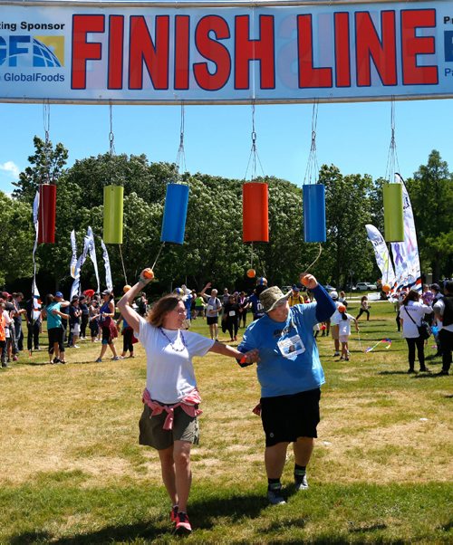 WAYNE GLOWACKI / WINNIPEG FREE PRESS

About 900 participants took part Saturday in the 10th anniversary of the Challenge for Life in support of CancerCare Manitoba, the  20-kilometre walk began and ended at Assiniboine Park.   Co-workers Paula Napier and Paul Arsenault ring the bells as they cross the finish line.  This years fundraising goal is $1 million.¤Jane Gerster story. June 10   2017