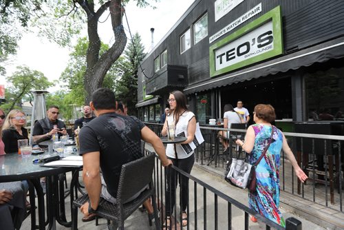 RUTH BONNEVILLE / WINNIPEG FREE PRESS

People sit on the patio at Teo's restaurant on Corydon  Monday.  

June 12, 2017