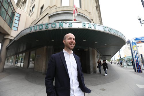 RUTH BONNEVILLE / WINNIPEG FREE PRESS

49.8 - The Bay reimagined.
Two architects involved in the Bay Building story - Aaron Pollock outside  Bay building downtown.
See Dan Lett story

June 13, 2017
