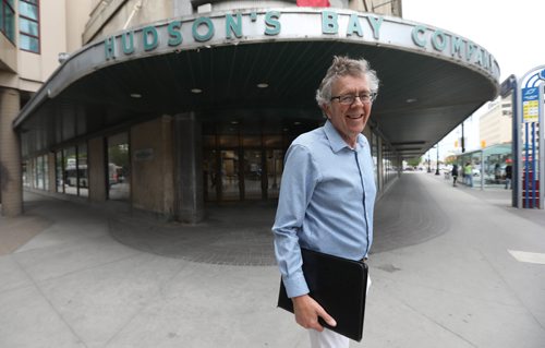 RUTH BONNEVILLE / WINNIPEG FREE PRESS

49.8 - The Bay reimagined.
Two architects involved in the Bay Building story. Photo of one of them,  Dudley Thompson, outside Bay building downtown.
See Dan Lett story

June 13, 2017