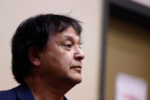 WAYNE GLOWACKI / WINNIPEG FREE PRESS

Town of Churchill Mayor Michael Spence speaks to media in Winnipeg about the Hudson's Bay Rail closure. The news conference was held Wednesday in the MB Chambers of Commerce office.¤ Martin Cash/ Alex Paul stories.June 14   2017