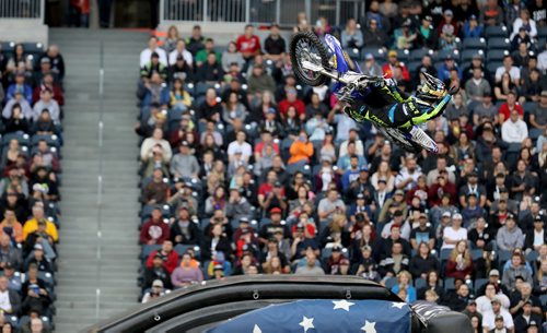 TREVOR HAGAN / WINNIPEG FREE PRESS
Nitro Circus performers at Investors Group Field, Wednesday, June 14, 2017.